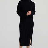 Mock Neck Dress - Black