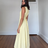 Sleeveless Buttoned Dress - Panna Cotta