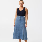 Denim Skirt - Mid Blue Wash