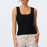 Square Neck Tank - Black