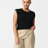 Cap Sleeve Jersey Tank - Black