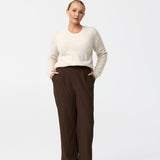 Straight Leg Pant - Dark Chocolate Pinstripe