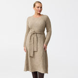 Textured Tie Knit Dress - Dark Taupe