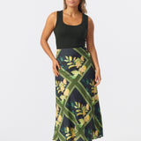 Slip A-Line Midi Skirt - Tropical Floral