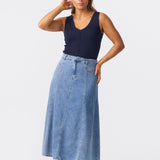 Denim Skirt - Mid Blue Wash