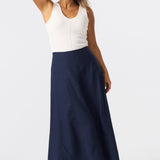 Panelled Midi Skirt - Navy