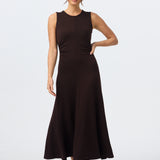 Gathered Waist Jersey Dress - Dark Chocolate