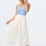 Cotton A-Line Skirt - White
