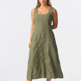Panelled Midi Dress - Khaki