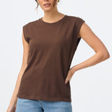 Lightweight Cap Sleeve Jersey Tank - Chocolate