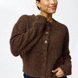 Textured Knit Cardigan - Dark Chocolate