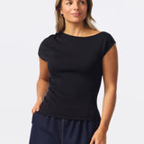 Asymmetric Knit Top - Black