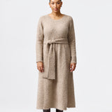Textured Tie Knit Dress - Dark Taupe