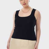 Square Neck Tank - Black