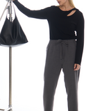 Twist Long Sleeve Top - Black