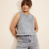 Core Denim Elasticated Short - Light Wash