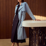 Trench Coat - Mid Blue Wash
