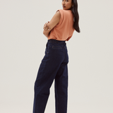 Tailored Pintuck Jeans - Indigo