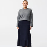 Pocket Knit Midi Skirt - Navy