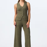Textured Knit Pant - Khaki
