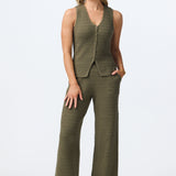 Textured Knit Pant - Khaki