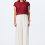 Tailored Pintuck Pants - White