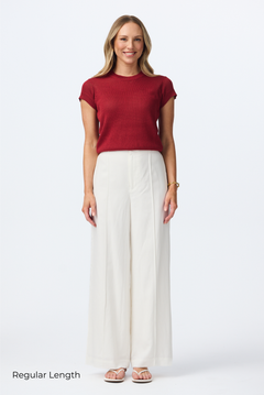 Tailored Pintuck Pants - White