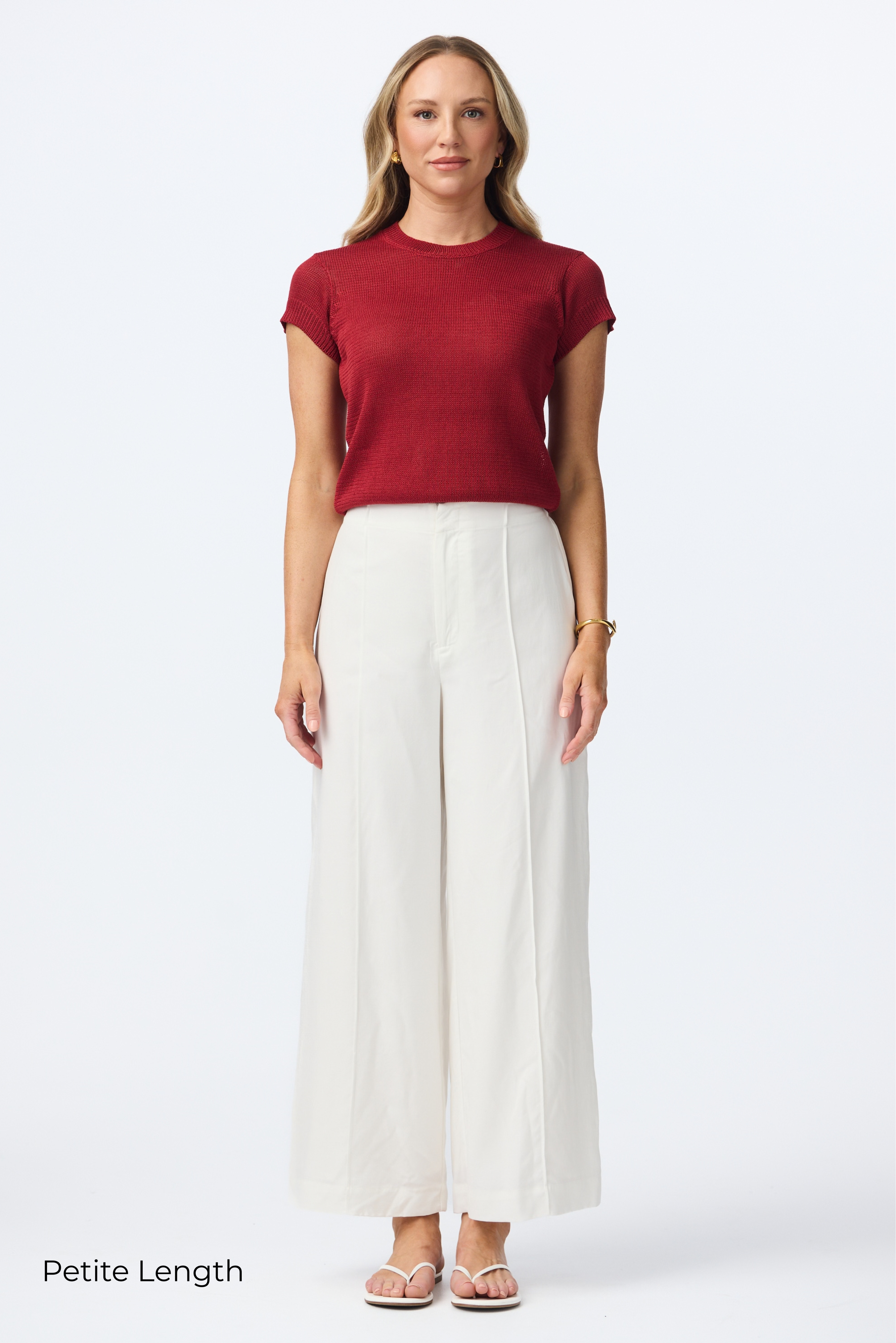 Tailored Pintuck Pants - White