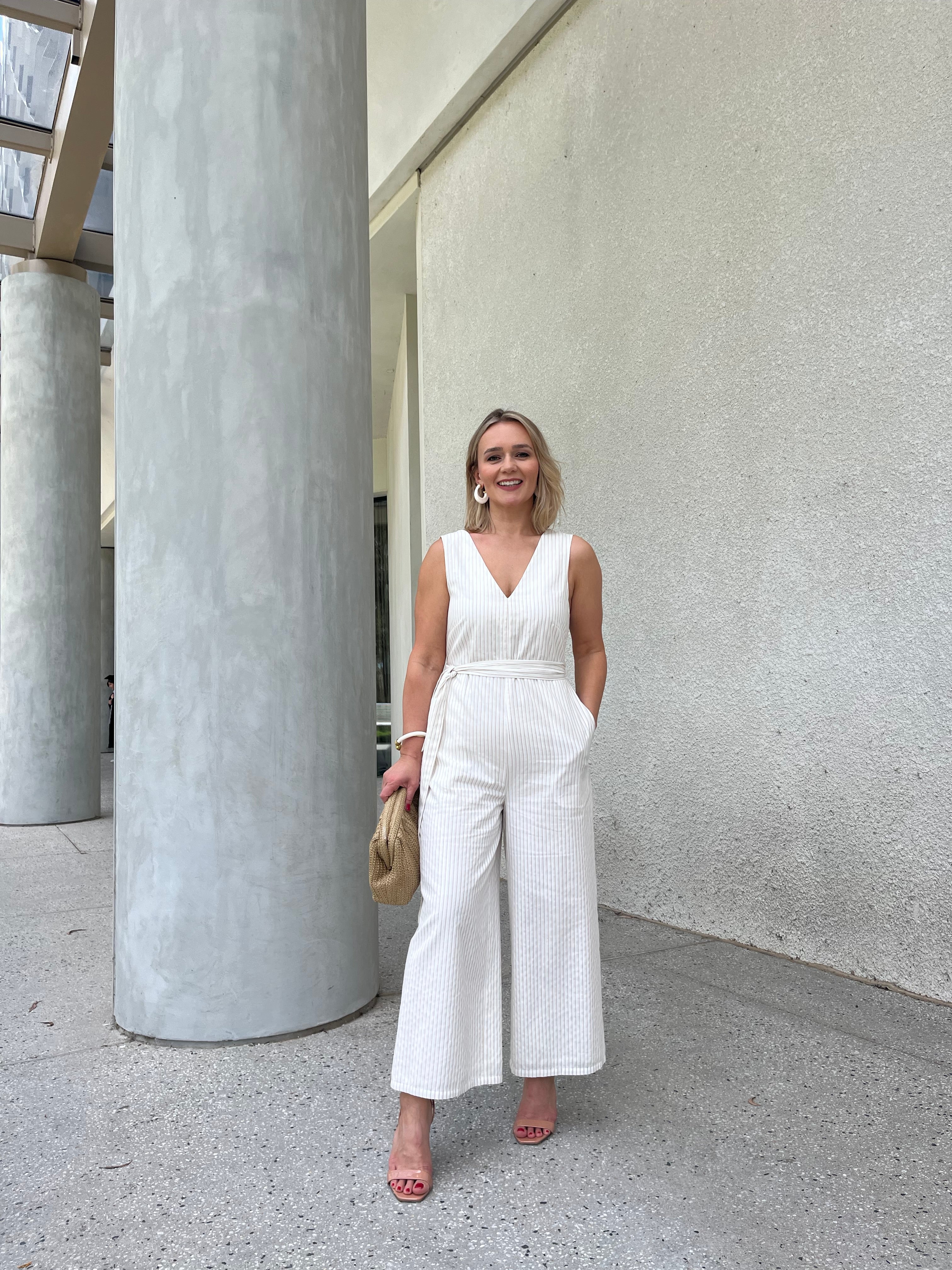 White hot sale jumpsuit cropped