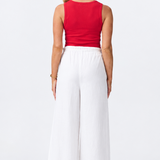 Paperbag Wide Leg Pant - White
