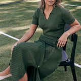 Polo Knit Top - Moss