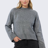 Mock Neck Knit Jumper - Grey