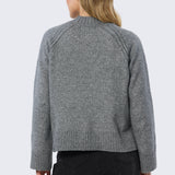 Mock Neck Knit Jumper - Grey