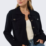 Pocket Knit Cardigan - Black
