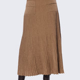 Pocket Knit Midi Skirt - Biscuit Marl