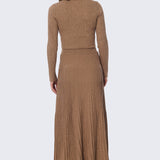 Pocket Knit Midi Skirt - Biscuit Marl
