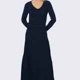 Pocket Knit Midi Skirt - Navy