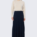 Pocket Knit Midi Skirt - Navy