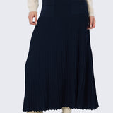 Pocket Knit Midi Skirt - Navy