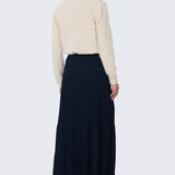 Pocket Knit Midi Skirt - Navy