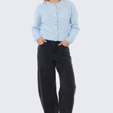 Textured Knit Cardigan - Sky Blue Marl