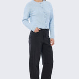 Textured Knit Cardigan - Sky Blue Marl
