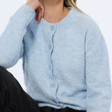 Textured Knit Cardigan - Sky Blue Marl