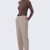 Mock Neck Long Sleeve Knit Top - Fudge