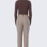Mock Neck Long Sleeve Knit Top - Fudge