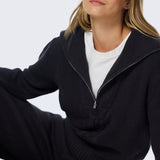 Half Zip Knit Jumper - Charcoal