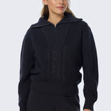 Half Zip Knit Jumper - Charcoal