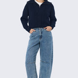 Half Zip Knit Jumper - Navy