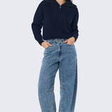 Half Zip Knit Jumper - Navy
