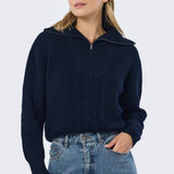 Half Zip Knit Jumper - Navy